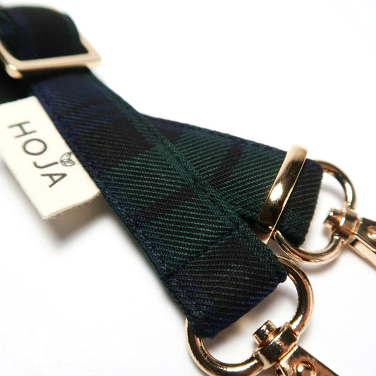 RAYAS | KOYU YEŞİL EKOSE - Gold / Tek Askı