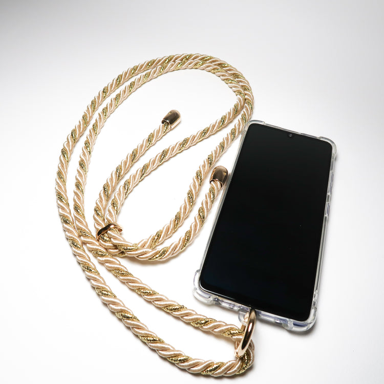 TEK ASKI - Tüm Telefonlara Uyumlu | CUERDA - Krem Gold