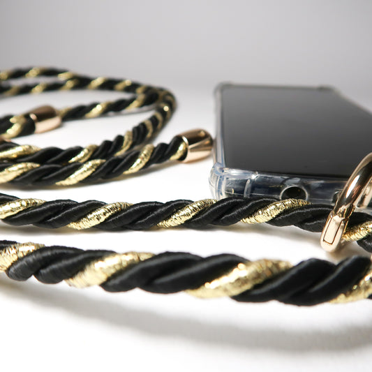 TEK ASKI - Tüm Telefonlara Uyumlu | CUERDA - Siyah Gold