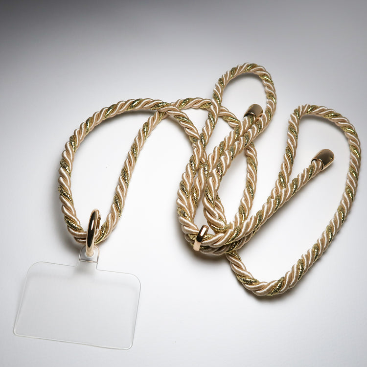 TEK ASKI - Tüm Telefonlara Uyumlu | CUERDA - Krem Gold