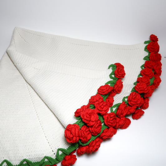 ÖRGÜ GÜL BUKETİ BATTANİYE - KOLTUK ŞALI