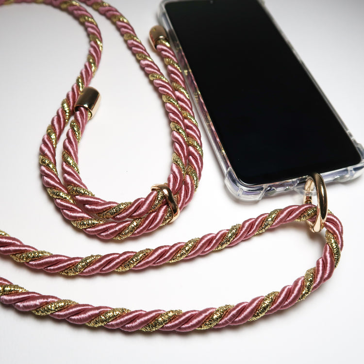 TEK ASKI - Tüm Telefonlara Uyumlu | CUERDA - Pembe Gold