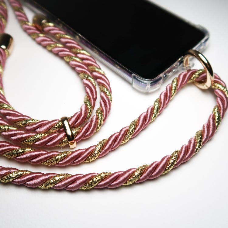 TEK ASKI - Tüm Telefonlara Uyumlu | CUERDA - Pembe Gold